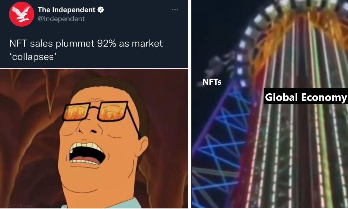 Crypto Bros Get Defensive As News And Memes Of NFT Market Crash Spreads Online